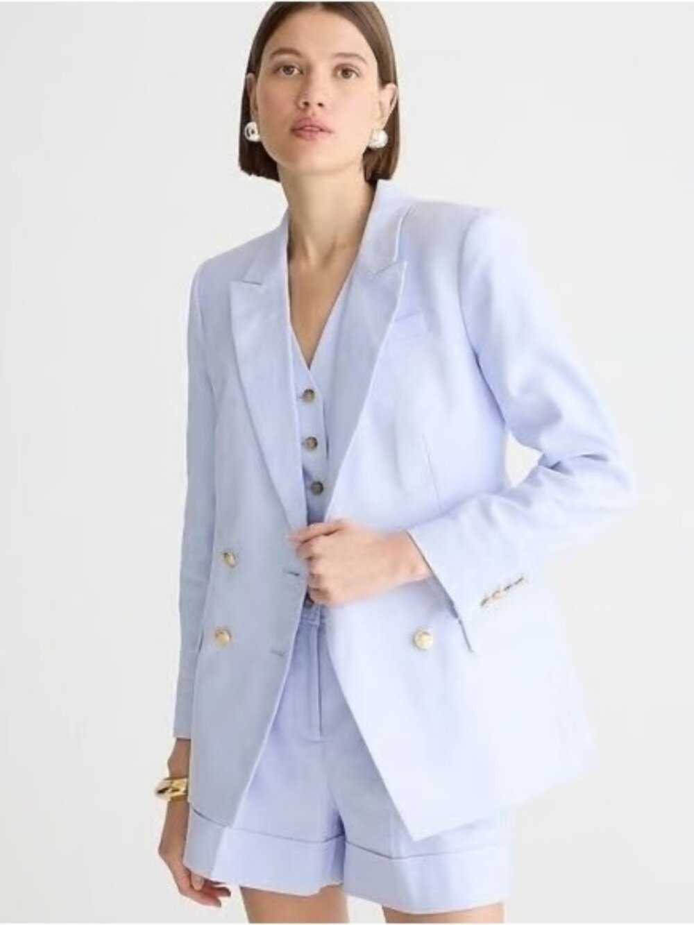 NWT J.Crew Greta Blazer in Peri Breeze Blue Stretch Linen Blend Jacket 2